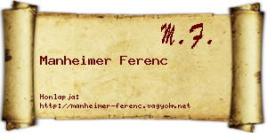Manheimer Ferenc névjegykártya