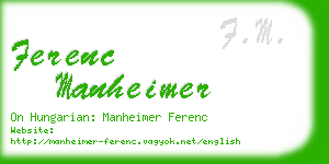 ferenc manheimer business card